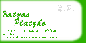 matyas platzko business card